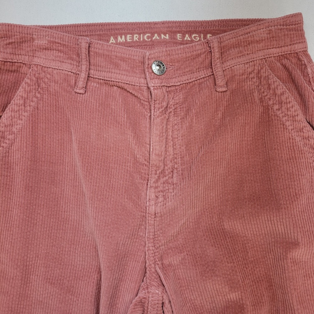 American Eagle Pants Womens 0 Pink Corduroy Baggy Wide Leg High Rise Cargo - Picture 2 of 12